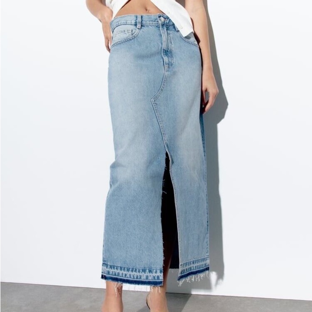 Zara Light Blue Denim Skirt